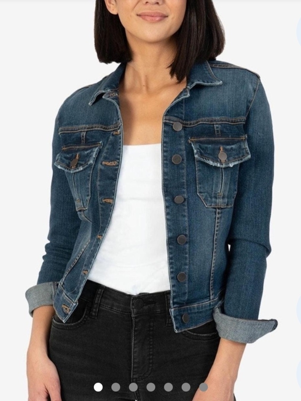 Kut From The Kloth Classic Washed Blue Denim Jacket Size L - Picture 1 of 10